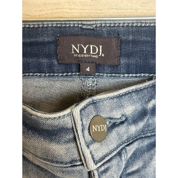 NYDJ size 4 Pedal Pushers Jeans Clean Affection Blue denim wide leg crop pant - Picture 3 of 4